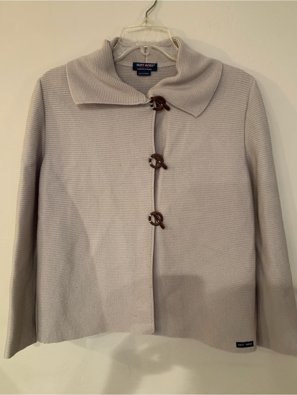Saint James Women's Gray Wool Toggle Sweater Jacket US 4  INT XXS